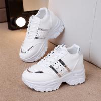 Zapatillas deportivas vulcanizadas con plataforma para mujer, zapatos informales de cuero con retales, para correr al aire libre - details 3