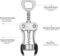 Sacacorchos de ala Premium de aleación de Zinc, abrebotellas mejorado multifuncional, accesorios de cocina - details 1