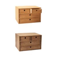 Cajas de Madera para Cajones Cajones Planos para Archivos Almacenamiento con Estilo Amarillo-Marrón - details 11