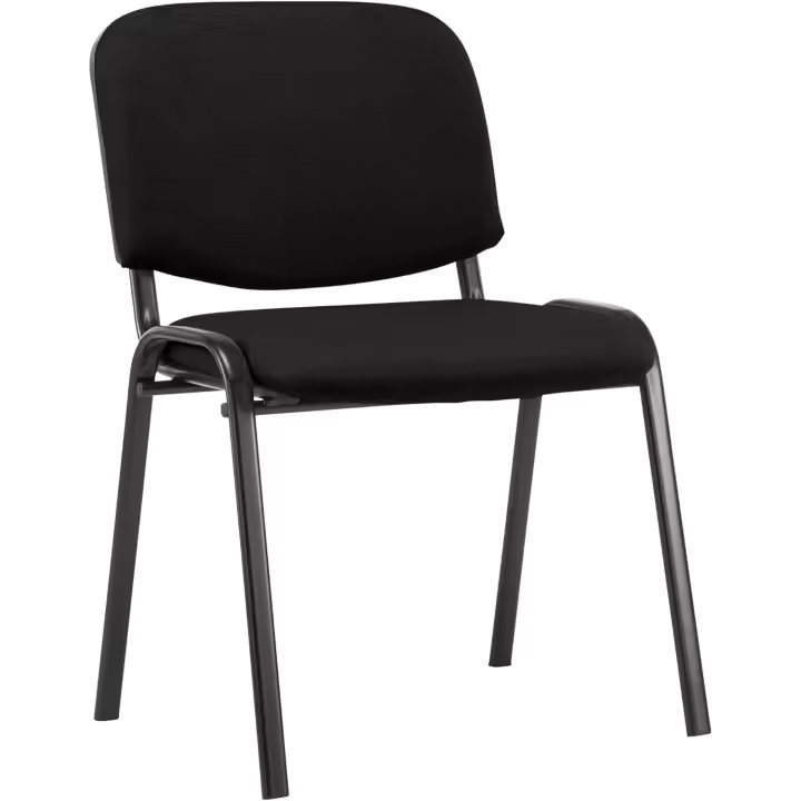 Silla de Visitas Ken en Tela I Silla de Conferencias Apilable I Silla de Reuniones con Capacidad máx. 120 kg I Color:, Color:Negro - 1