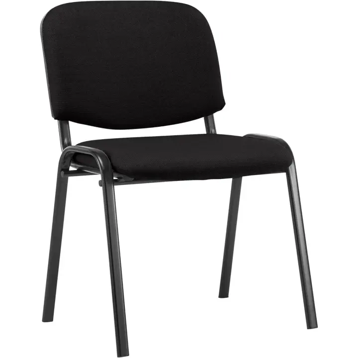 Silla de Visitas Ken en Tela I Silla de Conferencias Apilable I Silla de Reuniones con Capacidad máx. 120 kg I Color:, Color:Negro - 1