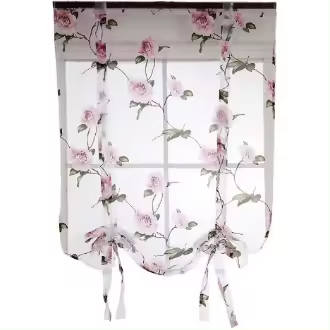 0,8 x 1 m Cortina Floralman rosa Cortinas de encaje Cortinas transparentes Cortinas francesas Cortinas opacas transparentes - 1