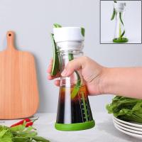 Batidora de contenedor de jugo, Botella Mezcladora de aderezo de ensalada a prueba de fugas con escala, agitador de aderezo de ensalada, taza mezcladora Manual - details 2