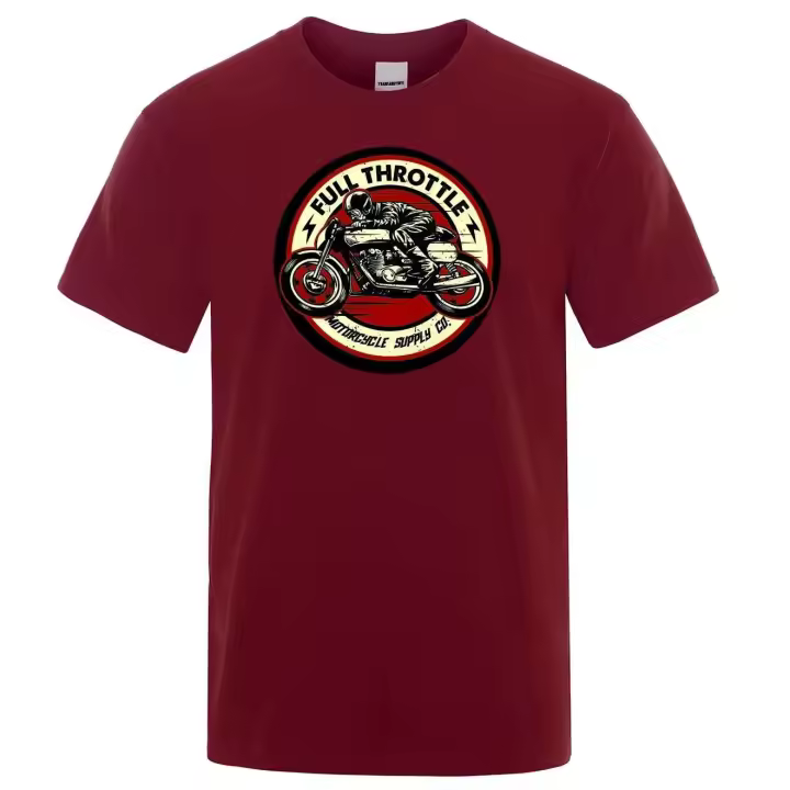 Camiseta casual de algodón estilo Cafe Racer Rockabilly para hombre, moda urbana 2022 - 1