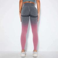 Malla de color degradado sin costuras para mujer, pantalones para correr Fiess con sandalia para realzar la cadera, pantalones de yoga de secado rápido - details 32