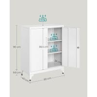 Archivador de Oficina, Armario Multifuncional, 2 Puertas, con Cerradura, Almacenamiento de Acero, para Sala de Estar, Gris Mate OMC013G01 - details 38