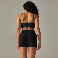 Conjunto Deportivo de Yoga sin Costuras para Mujeres Sports Bra Sin Mangas, Pantalones Cortos - details 10