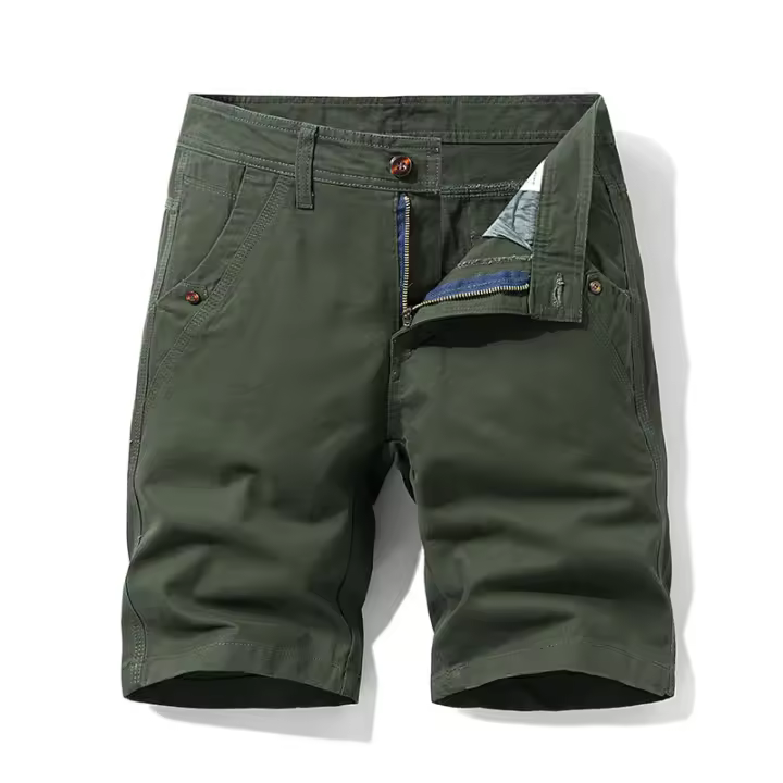Novedad de verano, pantalones cortos Cargo 100% de algodón para hombre, moda de Color sólido, múltiples bolsillos, pantalones cortos holgados informales de marca para hombre - 1