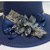 Gorra de Sol de Verano Sombrero de Playa de Paja con Lazo de Beige Moda de Mujer Regalo de Panamá - details 5