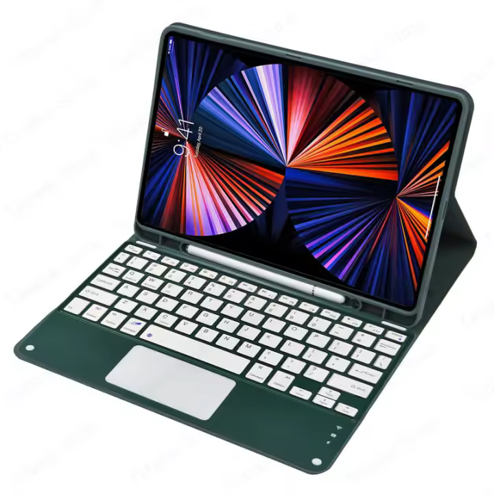 Teclado con panel táctil para iPad Air 11 2024 Air 6ª generación M2, Funda de cuero PU con portalápices, soporte Folio, teclado español - 1