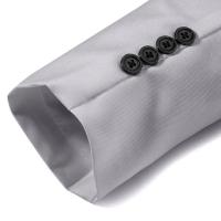 Conjunto de Pantalones y Abrigo para Hombre Traje de Negocios Ajustado de Manga Larga con Correa y Botones Únicos - details 18