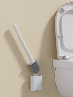 Cepillo De Inodoro Mini De Silicona Con Base Antifugas Y Cerdas Flexibles Para Baño Cepillo Rápido Secado Soporte Eco-amigable - details 0