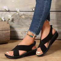 -sandalias de cuña huecas para mujer, zapatos informales de talla grande 43, Retro, para verano, 2024 - details 3