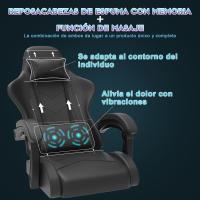 Silla de Juegos Ergónómica Silla de Oficina con Masajeador Carga de 150kg Ajustable Altura - details 3