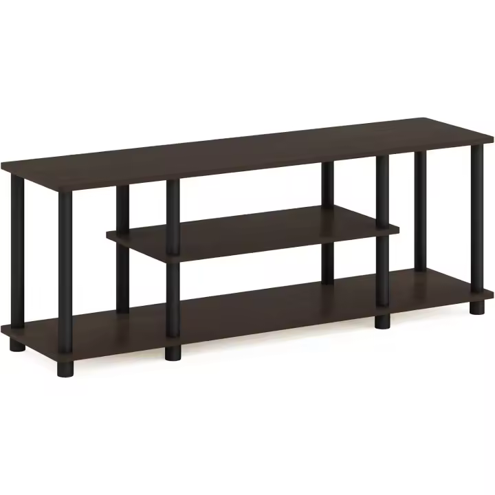 Soportes de TV de entretenimiento de 3 niveles Nogal/Negro - 1