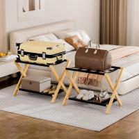 Maletas, Portaequipajes Bambú con 5 correas, Reposa Maletas para Hogar Hotel, Soporta hasta 60kg (2, Natural) - details 1