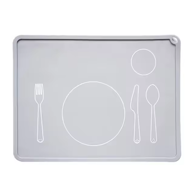 Mantel individual grueso antiadherente de grado alimenticio para niños, tapete de silicona para cena de jardín de infantes, regalo. - 1