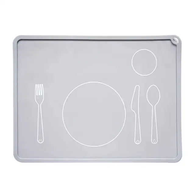 Mantel individual grueso antiadherente de grado alimenticio para niños, tapete de silicona para cena de jardín de infantes, regalo. - 1