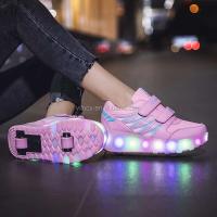 Flash LED infantil de calidad apto tanto para hombre como para mujer, con zapatos de skate recargables de 2 ruedas - details 0