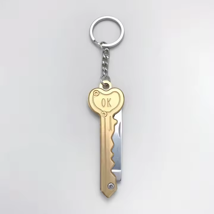 Llavero plegable de acero inoxidable para hombre y mujer, minillavero portátil de supervivencia, multifunción, bolsa, N798 - 1