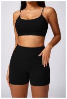 Ropa cómoda de yoga para mujeres, corbatas cortas sin mangas, material de nailon de estilo sólido - details 2