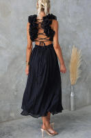 BUNO-Vestidos sin mangas para mujer, vestido plisado con tirantes elegantes, Espalda descubierta, vestidos de lino y algodón de verano, cintura alta, venta al por mayor, envío triangular - details 15