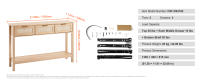 SucceBuy Mesa consola de ratán con 3 cajones de almacenamiento, puerta corrediza de ratán, mesa de sofá de entrada para sala de estar, estudio, pared de TV, material ecológico, construcción robusta, color natural - details 5