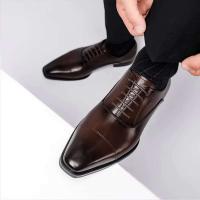 Zapatos de vestir de lujo para hombre, de cuero genuino italiano clásico Oxford de oficina - details 19