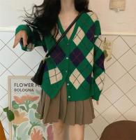 Cardigan de Punto Retro para Mujer 2024 Ajuste Suelto, Manga Larga, Gancho, Elegante - details 20