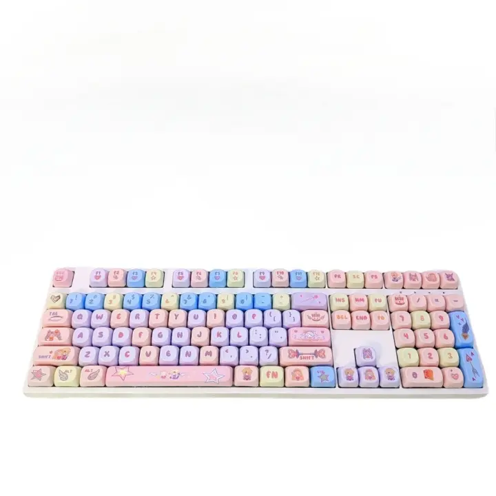 Angel girl keycap MOA altura PBT material sublimación caliente keycap lindo conjunto completo personalizado de keycaps（Teclado no incluido) - 1