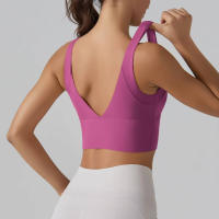 Hmidou-Sujetador deportivo para mujer, ropa interior Sexy de realce para Yoga, correr, gimnasio, Tops de Fitness, camiseta sin mangas de verano - details 14