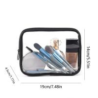 Bolsa de lavado con cremallera de TPU informal portátil, organizador de maquillaje femenino, almacenamiento de baño, bolsa de cosméticos transparente, estuche de maquillaje, bolsa de almacenamiento - details 1
