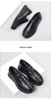 Zapatos de Cuero para Hombres de Primavera Zapatos Formales de Negocios Casuales con Suela Gruesa - details 12