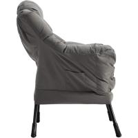 Sillón Relax Sillon Lectura Dormitorio Tejido Impermeable Cómodas Butacas de Salón Silla en Metal, Gris - details 7