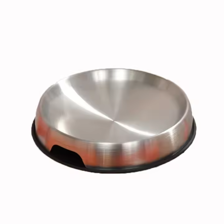 Accesorios para mascotas con almohadilla de silicona, cuenco de acero inoxidable para mascotas, contenedor de agua antideslizante, cuenco para perros, cuenco duradero para gatos de 16CM, perro/gato - 1