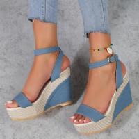 Sandalias de cuña de tacón alto para mujer, zapatos de moda, verano - details 0