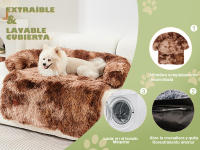 Sofá cama nido para mascotas, manta curvada de felpa para perros y gatos de doble uso, lavable a máquina, adecuada para mascotas pequeñas y medianas - details 5