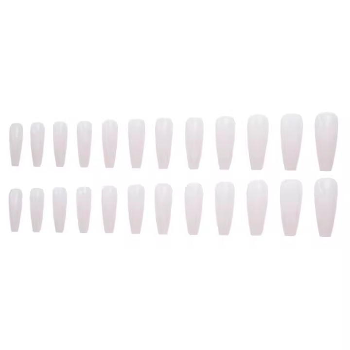 Parche Falso, 24 piezas, Textura Brillante, Color Blanco, para Decoración de Uñas - 1