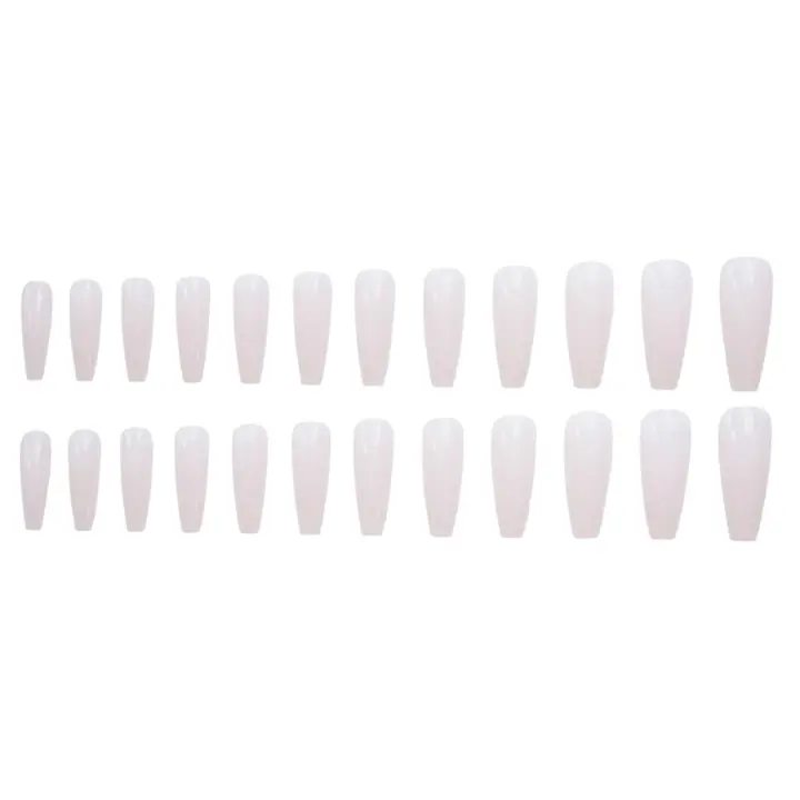Parche Falso, 24 piezas, Textura Brillante, Color Blanco, para Decoración de Uñas - 1