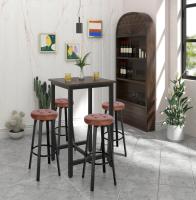 2 unids/set taburete de Bar con asiento giratorio de piel sintética 4 patas de Metal taburete alto con reposapiés para comedor cocina cafetería - details 11