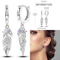 Pendientes coloridos de plata de circonio, cruz, calavera, torre de hierro, pluma estilográfica, taza de café, estrellas, regalos de mujer, joyería de boda - details 3