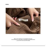 Clase a Merade Primavera y verano Manta con borlas de hilo arrugado de cuatro capas Manta de abrazo infantil - details 3