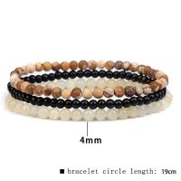Pulsera de Piedras Naturales 4mm con 3pcs Cuarzo Rosa Piedra Amatista Rojo Ágata Turquesa Opalo - details 6