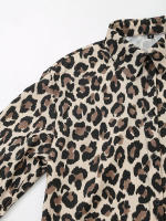 Conjunto de Moda Vintage para Mujer TRAFZA Blusa de Estampado de Leopardo con Cintura Alta y Pantalones Rectos Estilo de Primavera - details 4