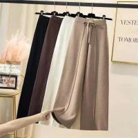 Pantalones de Pointa de Cintura Alta para Mujer Ajuste Suelto, Cinturón Elástico, Dos Cruces - details 1