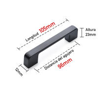 KAK-Negros tiradores mueble cocina con tornillos, tiradores para muebles de aleación de aluminio para armario de cocina y almacenamiento, Distancia entre agujeros 96mm/128mm - details 2