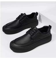 Zapatos de oficina de negocios con cordones cómodos de cuero formal de caña alta para hombre, redondos transpirables, uso diario - details 5