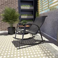 Mecedor de Patio, Resistente a la Intemperie, Ligero, Sillón Relax para Interior, Exterior(Azul, 3PC) - details 20