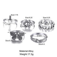 Conjunto de anillos de billar de póker de color plateado Vintage Punk para mujer Anillos de corazón gótico Hip Hop Y2k joyería de regalo masculina de moda coreana - details 27