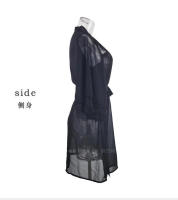 Camisón sexy de gasa con encaje y parches, bata exterior transparente para mujer - details 16